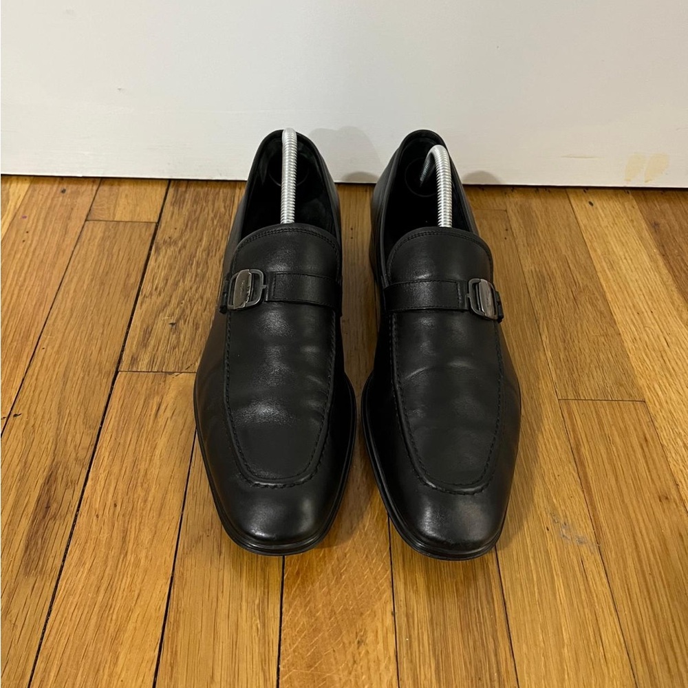 Salvatore Ferragamo Men's Gancini Bit Leather Loafers Shoes black Rainlux 9